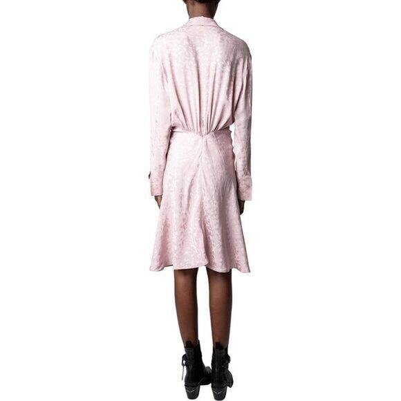 Zadig & Voltaire NWT Rozo Jac Leo‎ Silk Dress in Mauve Size Small MSRP $498.00 - Picture 3 of 8